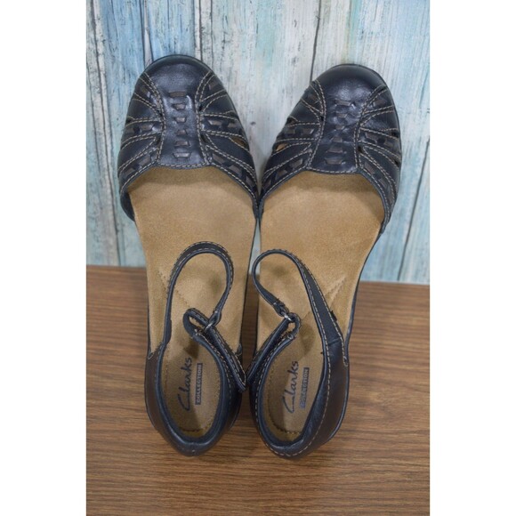 Clarks Wendy River Womens Sandals Size 7 M Black Leather Mary Jane Comfort Shoes - Picture 10 of 11